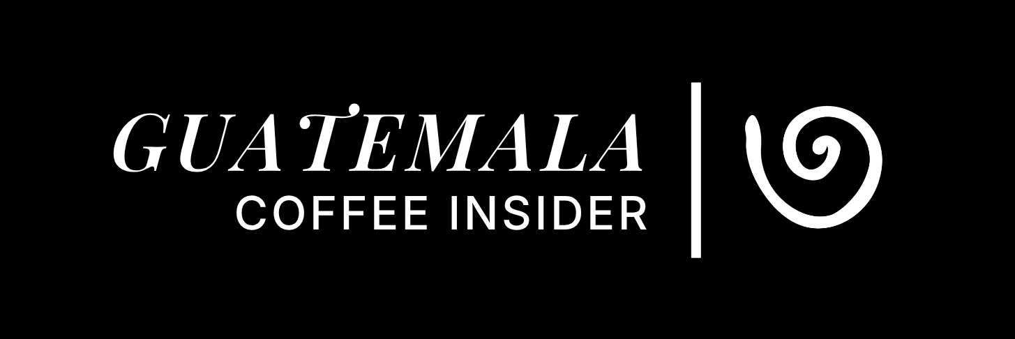 white Logo Guatemala coffee insider black background horizontal with name